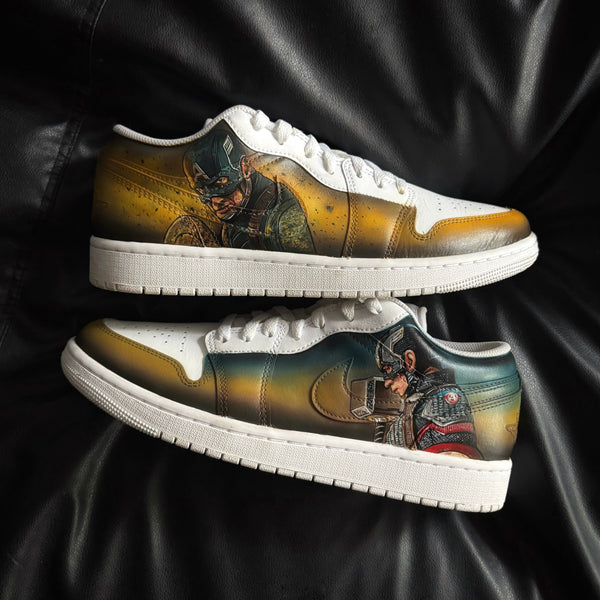 Nike Air Jordan 1 Lows x Captain America Custom